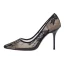 Charmant Schwarz Abend Spitze Pumps 2020 Leder 9 cm Stilettos Spitzschuh Durchbohrt Pumps