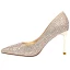 Scintillantes Doré Cristal Chaussure De Mariée 2020 Cuir Faux Diamant 8 cm Talons Aiguilles À Bout Pointu Mariage Escarpins
