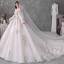 Luxury / Gorgeous Ivory Wedding Dresses 2020 Ball Gown Off-The-Shoulder Beading Crystal Sequins Long Sleeve Backless Royal Train