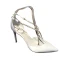 Charmant Ivoire Cocktail Chaussures Femmes 2020 Perle X-Strap 10 cm Talons Aiguilles À Bout Pointu Talons