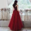 Chic / Beautiful Burgundy Prom Dresses 2020 A-Line / Princess Spaghetti Straps Suede Sleeveless Backless Sequins Floor-Length / Long Formal Dresses