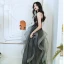 Chic / Belle Noire Robe De Bal 2020 Princesse Bretelles Spaghetti Perlage En Dentelle Fleur Sans Manches Dos Nu Longue Robe De Ceremonie