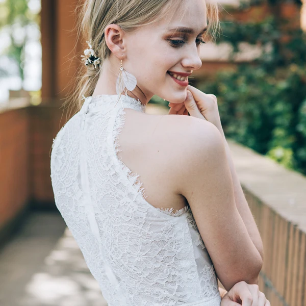 Chic / Beautiful Ivory Beach Wedding Dresses 2018 A-Line / Princess Lace Shoulders Sleeveless Floor-Length / Long Wedding
