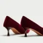Modest / Simple Burgundy Casual Suede Pumps 2020 5 cm Stiletto Heels Pointed Toe Pumps