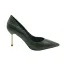 Schöne Dunkelgrün Strassenmode Leder Pumps 2020 Spitzschuh 7 cm Stilettos Pumps