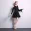 Chic / Beautiful Black Homecoming Graduation Dresses 2020 A-Line / Princess V-Neck 3/4 Sleeve Short Formal Dresses