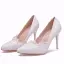 Affordable White Wedding Pumps 2020 Lace Flower 9 cm Stiletto Heels Pointed Toe Womens Shoes