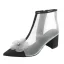 Chic / Beautiful Black Street Wear See-through Womens Boots 2020 Appliques 6 cm Thick Heels Pointed Toe Boots