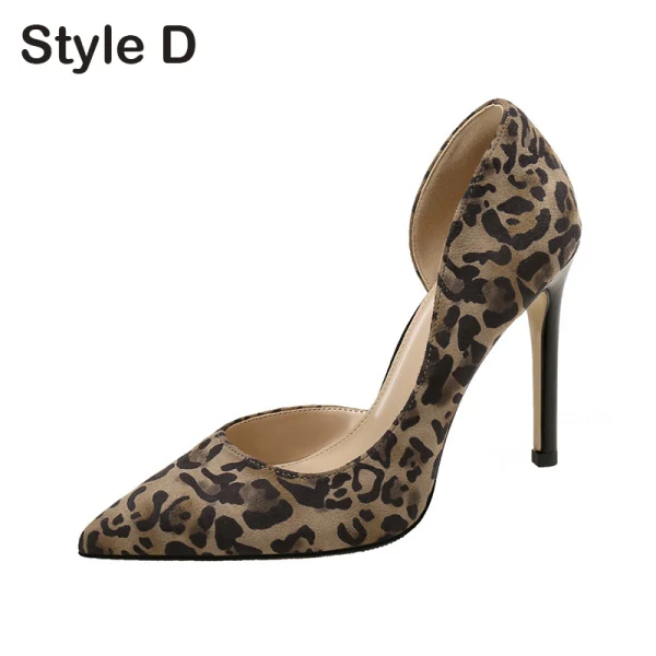 Chic / Beautiful Brown Street Wear Leopard Print Pumps 2020 Suede 10 cm Stiletto Heels Pointed Toe Pumps