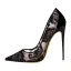 Sexy Schwarz Spitze Abend Pumps 2020 12 cm Stilettos Spitzschuh Pumps