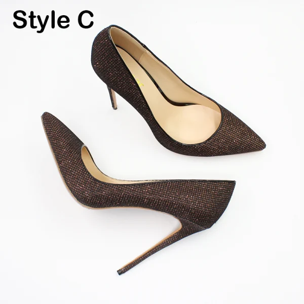 Glitzernden Burgunderrot Glanz Pailletten Abend Pumps 2020 12 cm Stilettos Spitzschuh Pumps