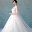 Chic / Belle Blanche Robe De Mariée 2018 Robe Boule En Dentelle Appliques Perlage Paillettes V-Cou Dos Nu 3/4 Manches Cathedral Train Mariage