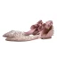 Chic / Belle Rose Bonbon Désinvolte Plate Chaussures Femmes 2020 Noeud Rivet À Bout Pointu