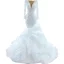 High-end Ivory Handmade  Beading Pearl Wedding Dresses 2021 Trumpet / Mermaid Cascading Ruffles Scoop Neck Long Sleeve Chapel Train Wedding