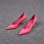 Modest / Simple Fuchsia Office OL Pumps 2020 Leather 6 cm Crystal Thick Heels Pointed Toe Pumps