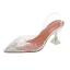 Sexy Transparent Street Wear Rhinestone Womens Sandals 2020 9 cm Stiletto Heels Pointed Toe Sandals