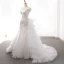 Sexy Weiß Brautkleider 2018 Mermaid Applikationen Mit Spitze Durchsichtige V-Ausschnitt Rückenfreies Ärmel Sweep / Pinsel Zug Hochzeit