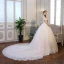 Elegant Ivory Wedding Dresses 2018 Ball Gown Appliques Lace Crystal Off-The-Shoulder Backless Sleeveless Cathedral Train Wedding