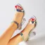 Charmant Coloré Multi-Couleurs Cocktail Sandales Femme 2020 Bride Cheville 11 cm Talons Épais Peep Toes / Bout Ouvert Sandales