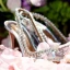 Chic / Beautiful Silver Wedding Shoes 2018 Leather Rhinestone 8 cm Stiletto Heels Open / Peep Toe Wedding High Heels