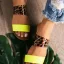 Mode Multi-Couleurs Désinvolte Été Plate Pantoufle & Tongs 2020 Motif Peau De Serpent Peep Toes / Bout Ouvert Plat Chaussures Femmes