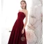 Elegant Burgundy Evening Dresses  2020 A-Line / Princess Strapless Sleeveless Backless Floor-Length / Long Formal Dresses