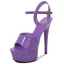 Sexy Schwarz Karneval Club Sandalen Damen 2020 Knöchelriemen 15 cm Stilettos Peeptoes Sandaletten