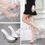 Flower Fairy Transparent White Outdoor / Garden Womens Sandals 2020 15 cm Stiletto Heels Open / Peep Toe Sandals