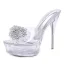 Charming Gold Street Wear Crystal Womens Sandals 2020 Rhinestone 14 cm Stiletto Heels Open / Peep Toe Sandals