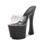Sexy Blanche Club de carnaval Été Cristal Sandales Femme 2020 Faux Diamant 17 cm Talons Épais Peep Toes / Bout Ouvert Sandales