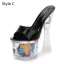 Sexy Black Street Wear Womens Sandals 2020 18 cm Thick Heels Open / Peep Toe Sandals