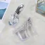 Sexy Transparent Argenté Club de carnaval Cristal Sandales Femme 2020 Faux Diamant 17 cm Talons Épais Peep Toes / Bout Ouvert Sandales