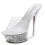 Transparent Blanche Club de carnaval Cristal Sandales Femme 2020 14 cm Talons Aiguilles Peep Toes / Bout Ouvert Sandales