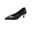 Charmig Svarta Gatukläder Pumps 2020 Läder Rhinestone 5 cm Stilettklackar Spetsiga Pumps