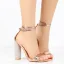 Chic / Beautiful Champagne Cocktail Party Womens Sandals 2020 Ankle Strap 10 cm Thick Heels Open / Peep Toe Sandals