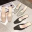 Erschwinglich Beige Freizeit Strass Sandalen Damen 2020 5 cm Stilettos Quadratische Zehe Sandaletten