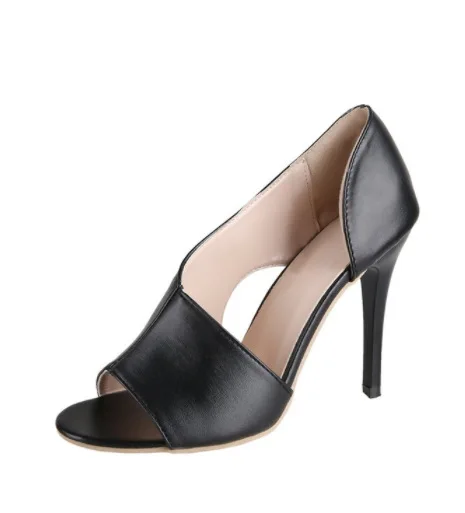 Affordable Black Casual Womens Sandals 2020 8 cm Stiletto Heels Open / Peep Toe Sandals