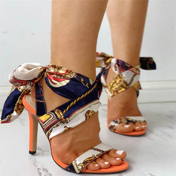 Fancy Street Wear Womens Sandals 2020 Ankle Strap X-Strap 10 cm Stiletto Heels Open / Peep Toe Sandals