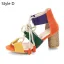 Fashion Yellow Street Wear Beach Womens Sandals 2020 Ankle Strap 7 cm Thick Heels Open / Peep Toe Sandals