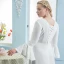 Simple Ivoire En Dentelle Grande Taille Robe De Mariée 2021 Trompette / Sirène Encolure Carrée Manches de cloche Dos Nu Tribunal Train Mariage