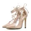 Sexy Black Street Wear Pumps 2020 Patent Leather X-Strap 11 cm Stiletto Heels Pointed Toe Pumps