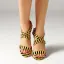 Fashion Yellow Casual Striped Womens Sandals 2020 X-Strap 11 cm Stiletto Heels Open / Peep Toe Sandals