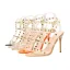 Sexy Gold Rave Club Rivet Womens Sandals 2020 T-Strap 10 cm Stiletto Heels Open / Peep Toe Sandals