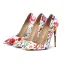 Fashion White Street Wear Doodle Cartoon Pumps 2020 12 cm Stiletto Heels Pointed Toe Pumps