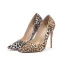 Fine Brun Gateklær Leopard Print Pumps 2020 12 cm Stiletthæler Spisse Pumps