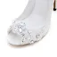 Charming White Wedding Shoes 2020 Rhinestone Lace Flower 12 cm Stiletto Heels Open / Peep Toe Wedding Pumps
