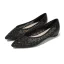 Chic / Belle Noire Désinvolte Plat Chaussures Femmes 2020 Cuir Faux Diamant À Bout Pointu