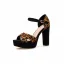 Chic / Beautiful Brown Street Wear Leopard Print Womens Sandals 2020 Suede Ankle Strap 11 cm Thick Heels Open / Peep Toe Sandals