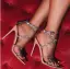 Sexy Beige Evening Party Womens Sandals 2020 Rhinestone X-Strap 12 cm Stiletto Heels Open / Peep Toe Sandals