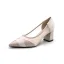 Modest / Simple Beige Casual Pumps 2020 6 cm Thick Heels Pointed Toe Pumps